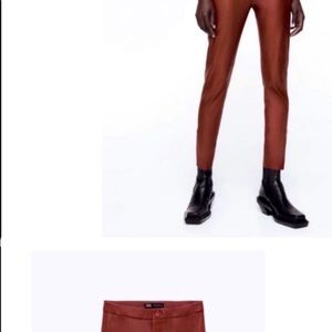 Zara High Rise Faux Leather Leggings size S
